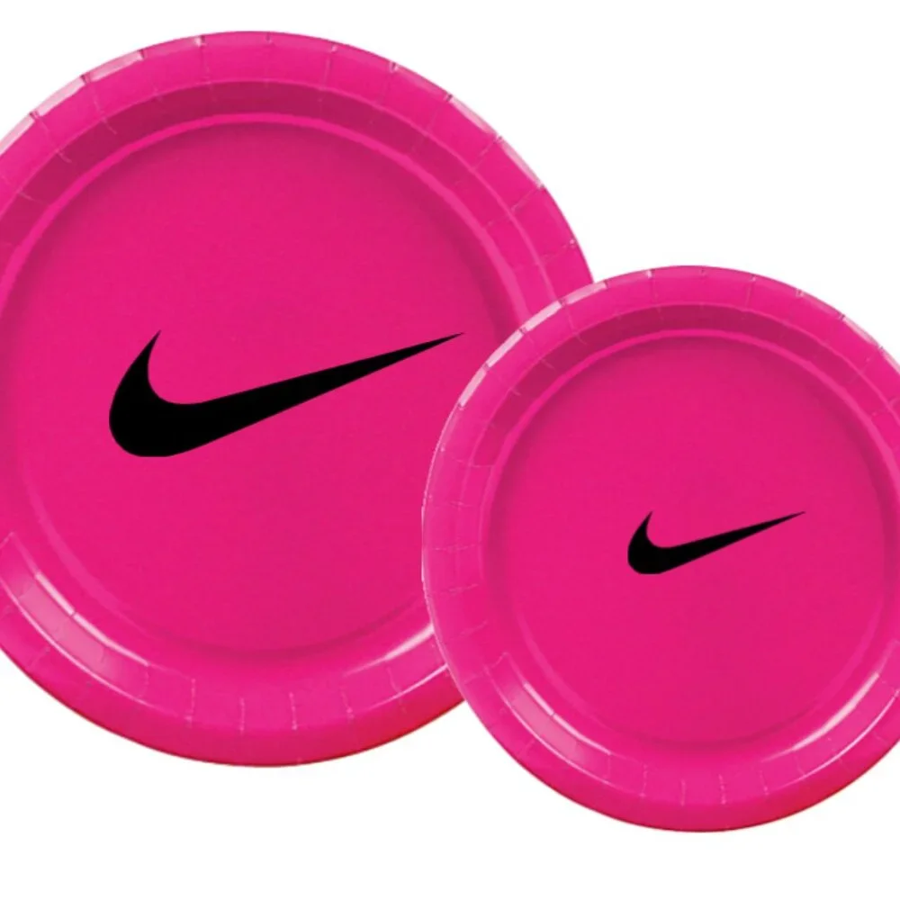 Sw00sh Plates | Pink Basketball Party Paper Plates | Disposable 45 pcs